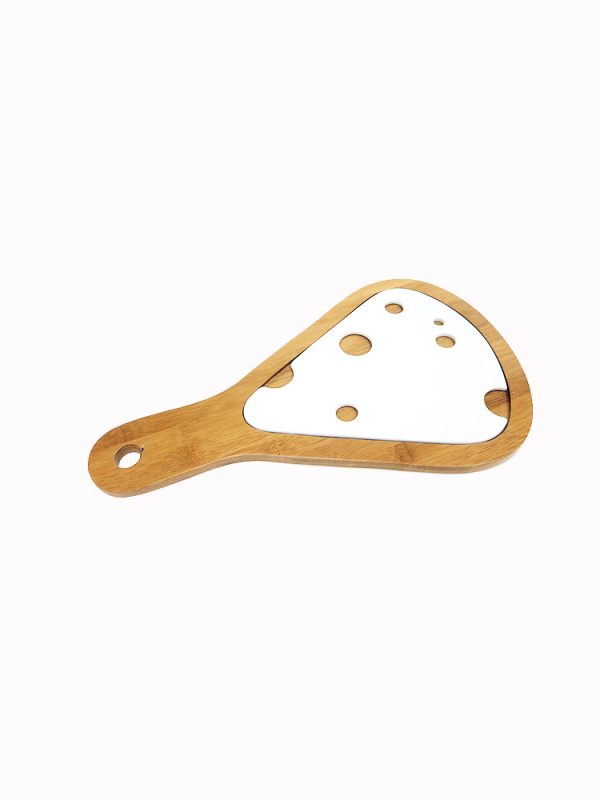 Porcelain & Bamboo Cheese Board Set