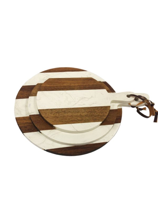 Round Mango Wood and Terrazzo Cutting Board
