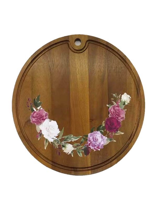 Inca Wood Print Round Cutting Board (L)