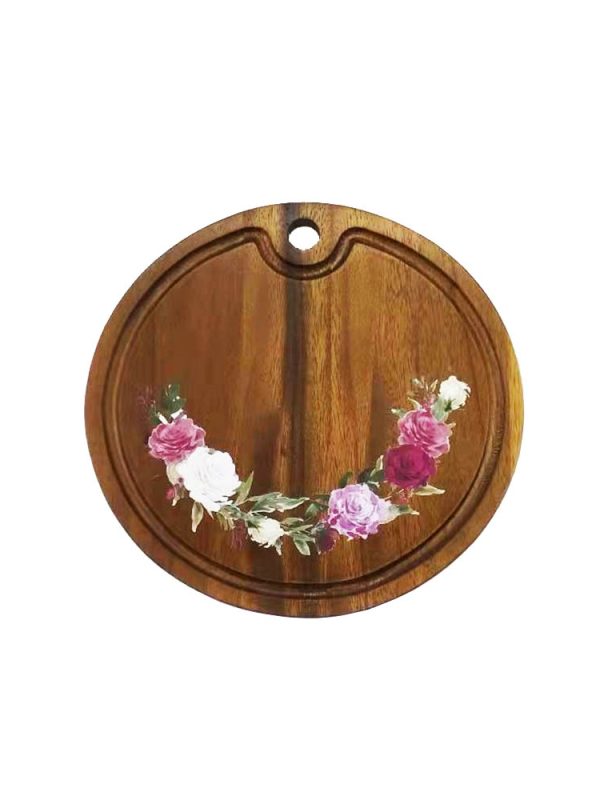 Inca Wood Print Round Cutting Board (S)